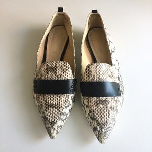 Nicholas Kirkwood Pointed Toe Snakeskin Loafers